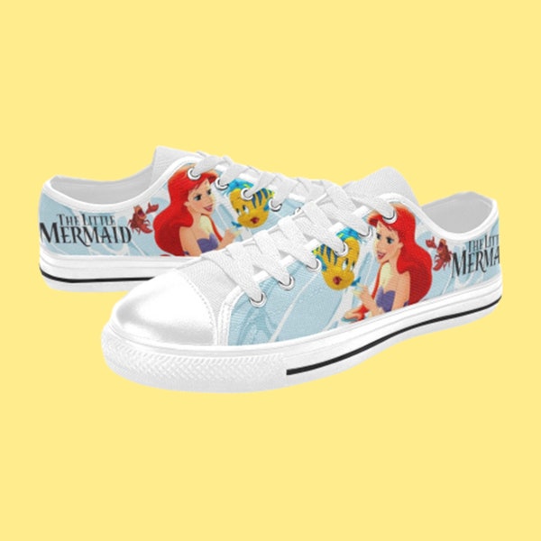 Custom Low Top Shoes Canvas The Little Mermaid Unique and Trendy Footwear for Men, Women, and Kids - Handcrafted