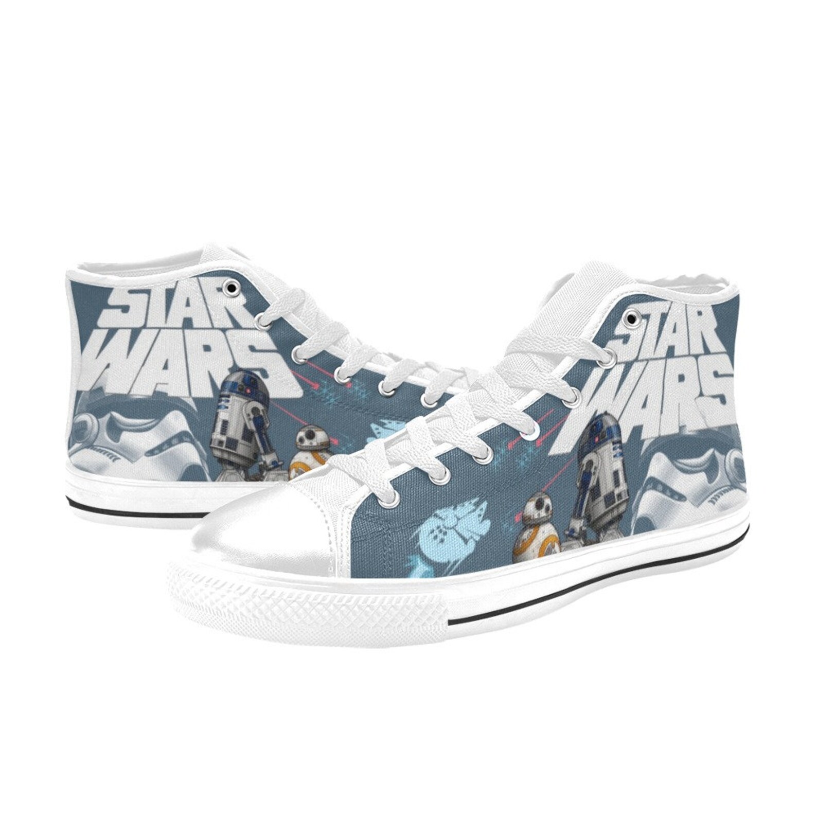 Custom Star Wars R2D2 High Top Canvas Shoes for Kids and Adult - Etsy