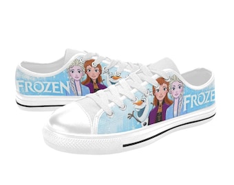 Zapatos bajos de lona personalizados de Elsa y Anna