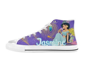 Princess Jasmine Aladdin Custom hoge schoenen, uniseks volwassenen en kinderen