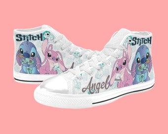 Custom High Top Shoes Canvas Stitch and Angel Ohana Unique and Trendy Footwear for Men, Women, and Kids - Handcrafted