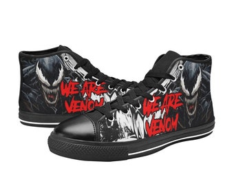 Scarpe alte personalizzate Venom, unisex, per adulti e bambini