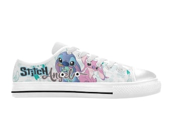 Scarpe alte Stitch & Angel, scarpe unisex personalizzate per bambini e adulti