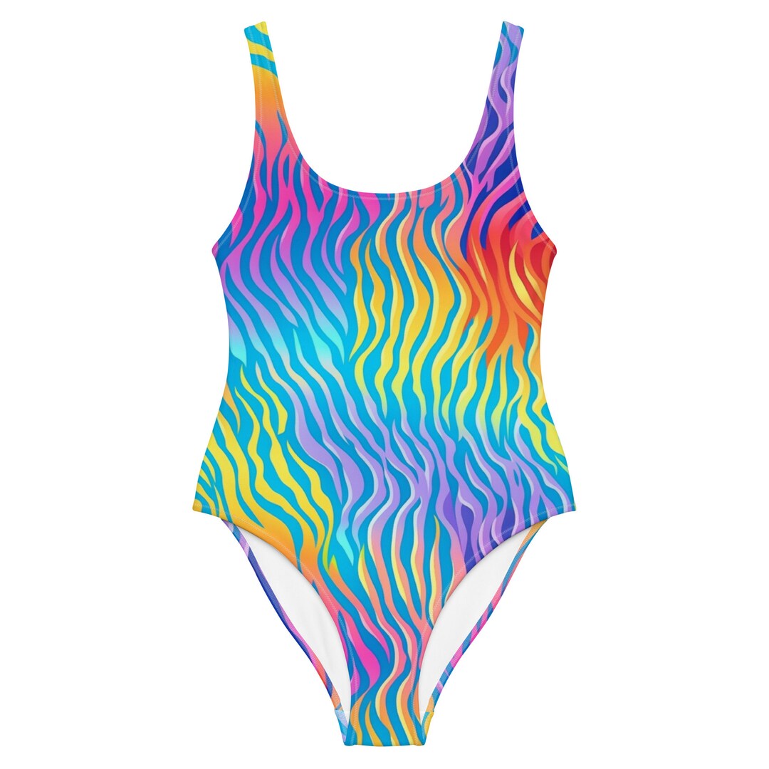Wild Zebra Swimsuit, Wild Swimsuit, Animal Design, Colorful Swimsuit Etsy