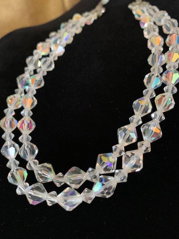 Vintage Austrian Aurora Borealis Crystal Necklace
