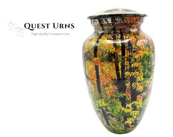 Aluminium Urne für Erwachsene - Herbstwald Design