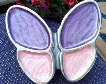 Adult Brass Urn For Ashes - Pink / Purple Butterfly