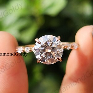 3CT Round Lab Grown Diamond Engagement Ring Round Lab Grown Diamond Engagement Ring For Her 3CT Diamond Ring Lab Grown Diamond Ring