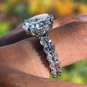 3CT Oval Moissanite Engagement Ring Colorless Diamond 14K Gold Ring Anniversary & Bridal Gift for Women