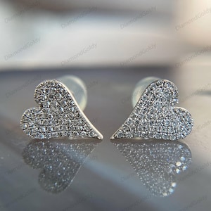 Moissanite Diamant Ohrstecker Zierliche funkelnde Moissanite Schmuck Hypoallergen Gold oder Silber Ohrringe Geschenk für sie Braut Ohrringe