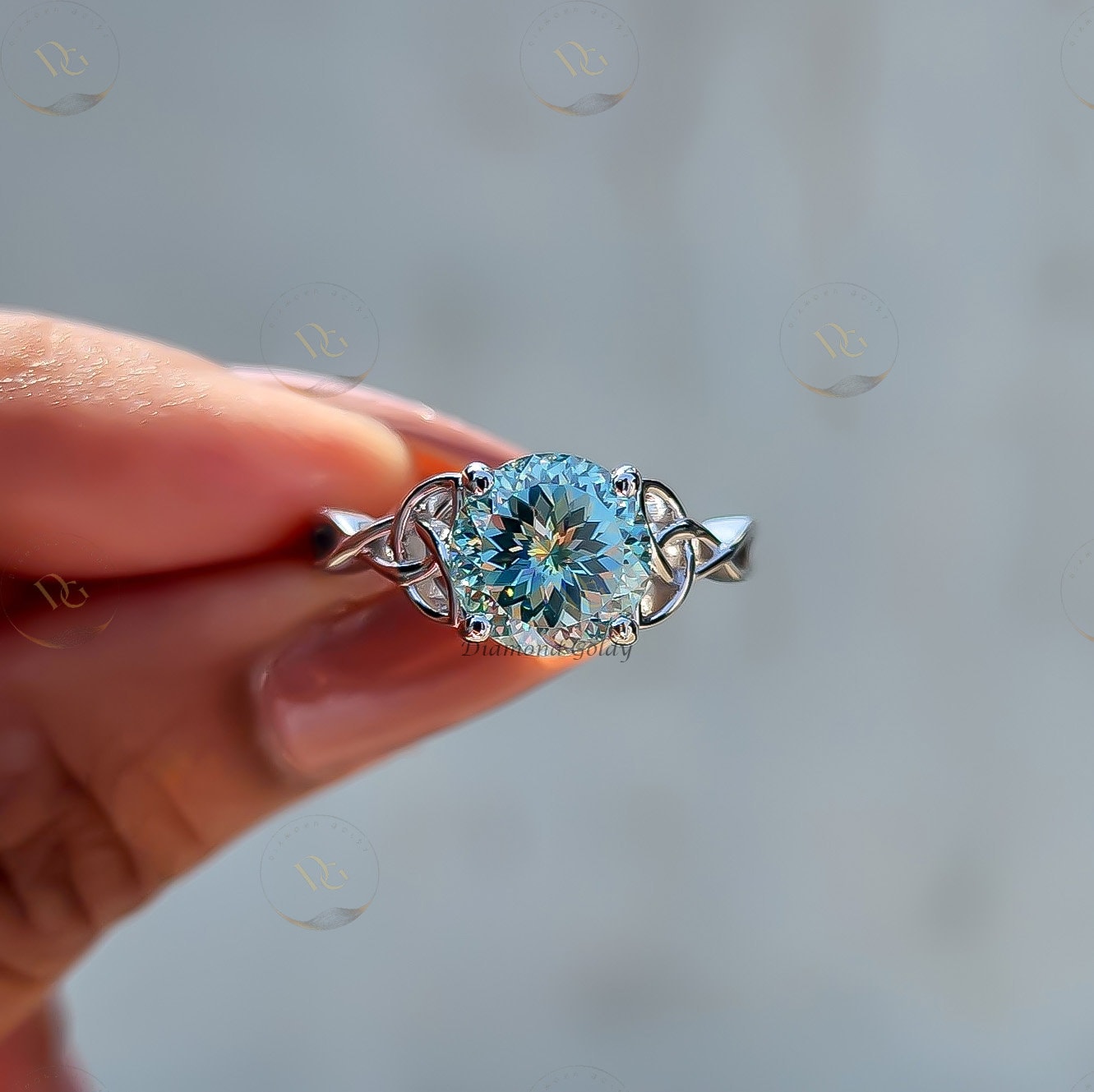 Blue Moissanite Ring - Etsy Blue Moissanite Ring - Etsy
