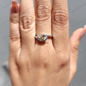 colored portugal cut diamond,
champagne portugal ring,
Antique portugal moissanite ring,
round cut diamond,
Champagne moissanite,
portugal diamond,