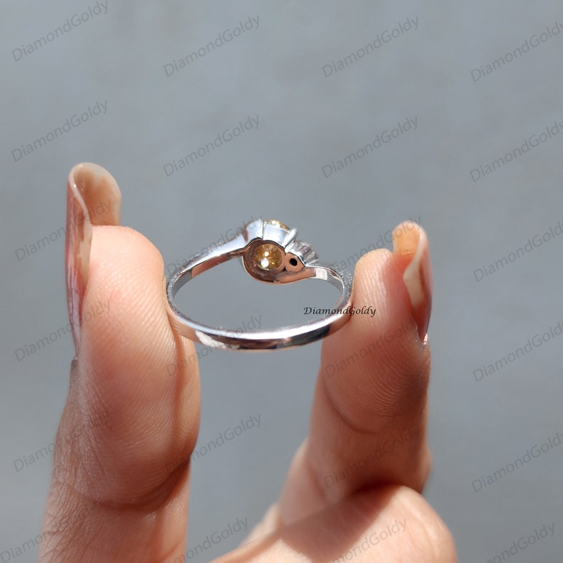 colored portugal cut diamond,
champagne portugal ring,
Antique portugal moissanite ring,
round cut diamond,
Champagne moissanite,
portugal diamond,