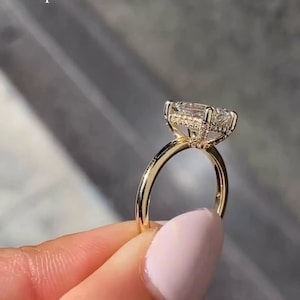 2 CT Emerald Cut Moissanite Engagement Ring 14K Solid Gold Ring Anniversary Ring Emerald Cut Ring Emerald Cut Solitaire Ring Gifts For Her
