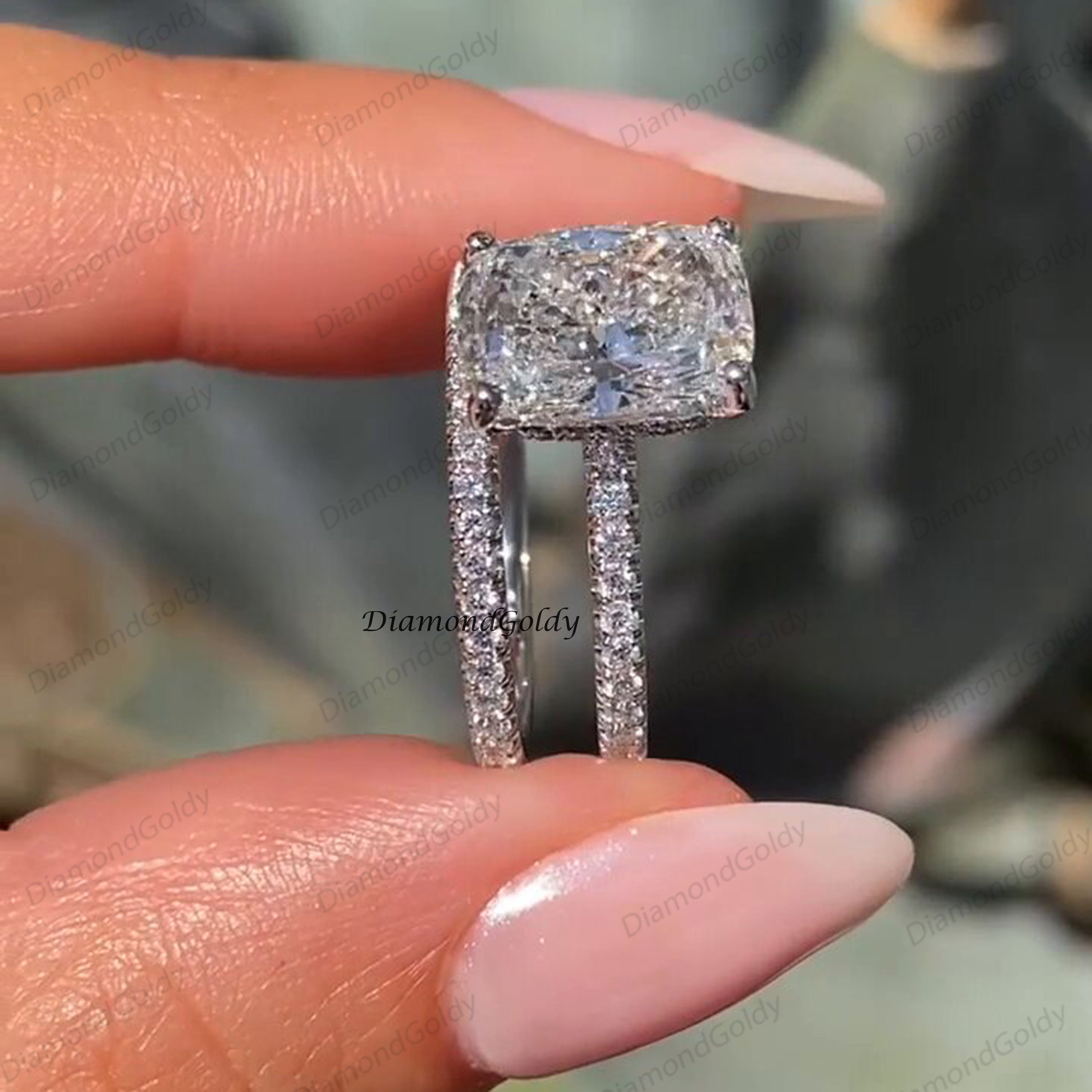 Carat Elongated Cushion 3ct Cushion Cut Diamond Ring Marquise Ring