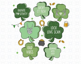 Radiology St Patrick's Day Png, X-ray Tech Shamrock Png, Rad Tech Irish Day Png, Radiate Luck Png, Radiologist Gifts, Rad MRI Tech Png