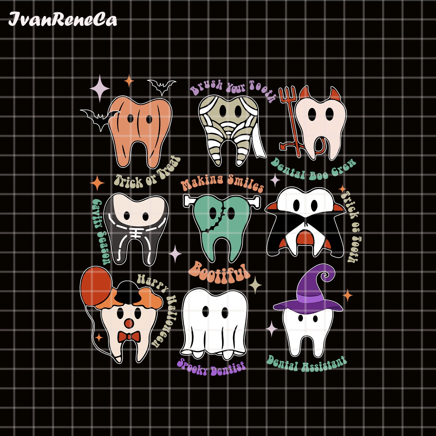 Halloween Dental Life Png, Spooky Halloween Dentist Png, Dental Squad ...