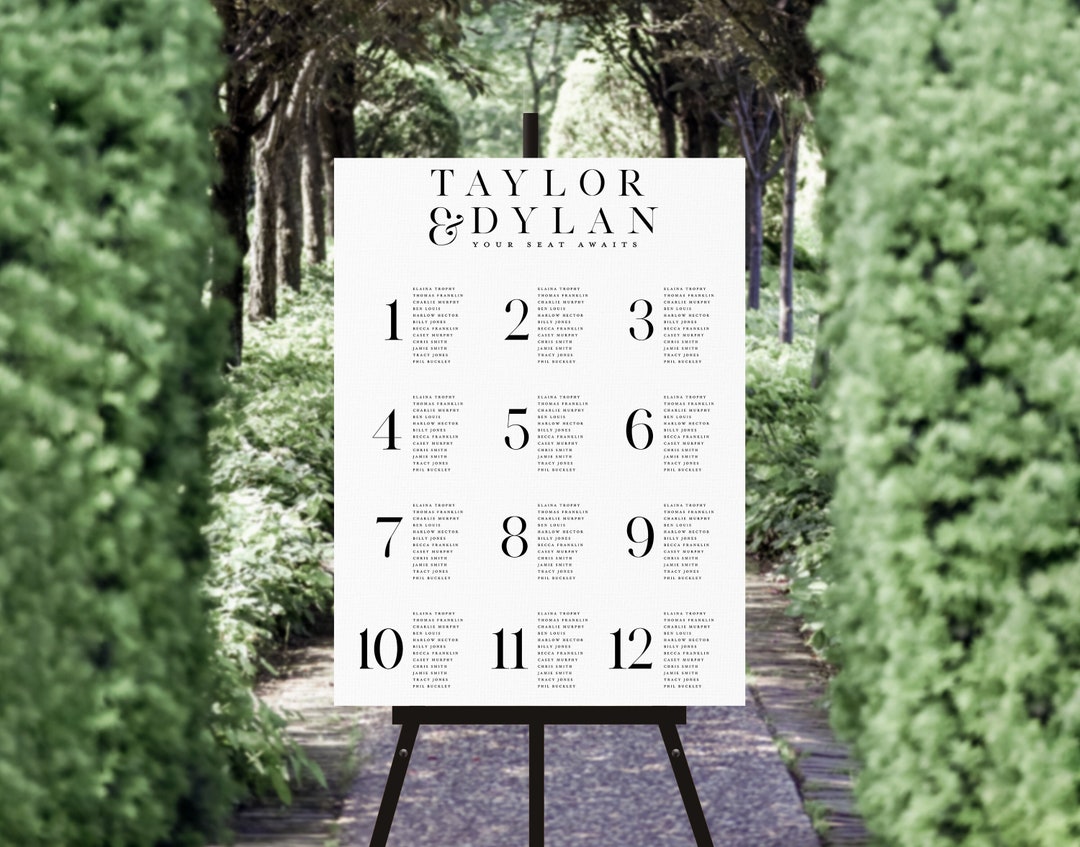 Modern Wedding Seating Chart Sign Find Your Seat Sign - Etsy