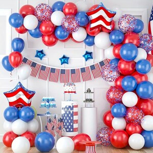 Red, White and Blue Balloon arch kit Patriotic