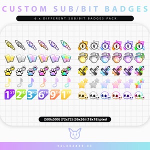 TWITCH SUB BADGES (6) Twitch Custom Sub Badges | Discord | YouTube | Bit/Sub Badges Twitch | Twitch Cheer/Sub Badges Pack | valorando