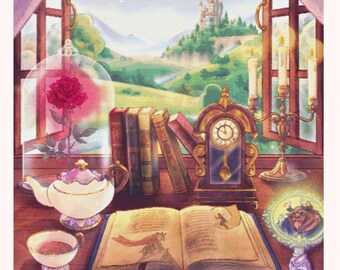 Belle's Desk Licenced Cross Stitch Pattern | Pattern Keeper Compatible