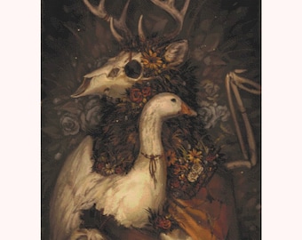 Atlas and Goose (Without Frame) Licenced Cross Stitch Pattern | Pattern Keeper Compatible