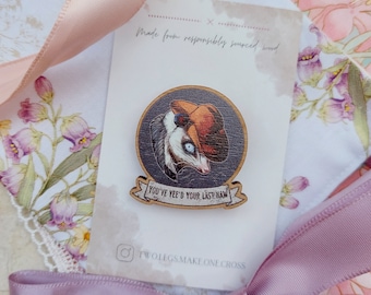 Cowboy Possum 'You've Yee'd Your Last Haw, Partner' Wooden Magnetic Needle Minder | Eco-friendly responsibly sourced wood | Scissors Keep