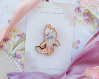 Merbun Mermaid Bunny Wooden Magnetic Needle Minder | Eco-friendly responsibly sourced wood | Scissors Keep