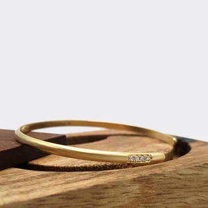 14K Gold Diamond Bangle Bracelet, Elegant 18K Gold Diamond Bracelet, Custom Jewelry, Luxury Bangle for Women, Sterling Silver Diamond Gift