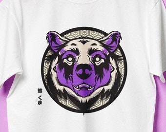Bear Graphic T-Shirt: Japanese Anime Style, Nature Totem