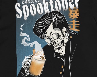 Halloween Skull T-shirt: Spooktober Pumpkin Spice Latte Tee