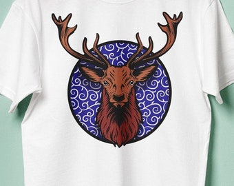Deer T-Shirt: Japanese Anime Style, Nature Inspired Design