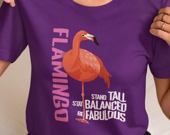 Flamingo Graphic T-Shirt: Positive Vibes Bird Lover Tee