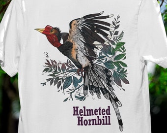 Helmeted Hornbill T-Shirt: Bird Lover Gift, Endangered Species