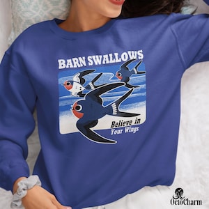 Swallow Tshirt Bird sweatshirt Barn swallow Jumper Nature Wing Top Birding Shirt  Bird nerd gift