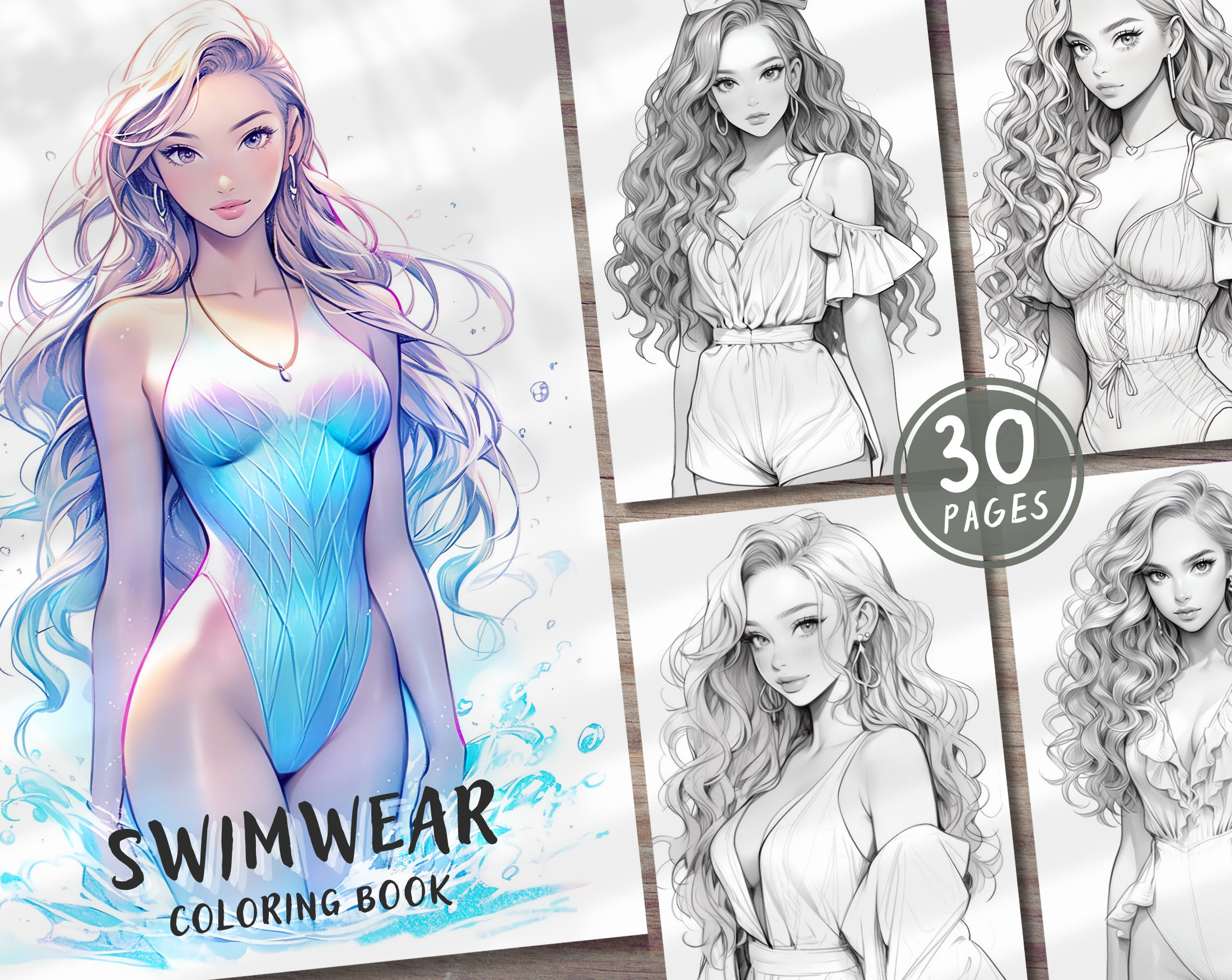 30 Women in Swimsuits Digital Coloring Book Bikini Girls Coloring Page  Girls Printable PDF Swimwear Pages PDF - Etsy