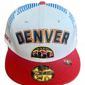 Denver Nuggets Hat 7-1/2 New Era 59FIFTY Fitted City Edition Red White Blue NEW