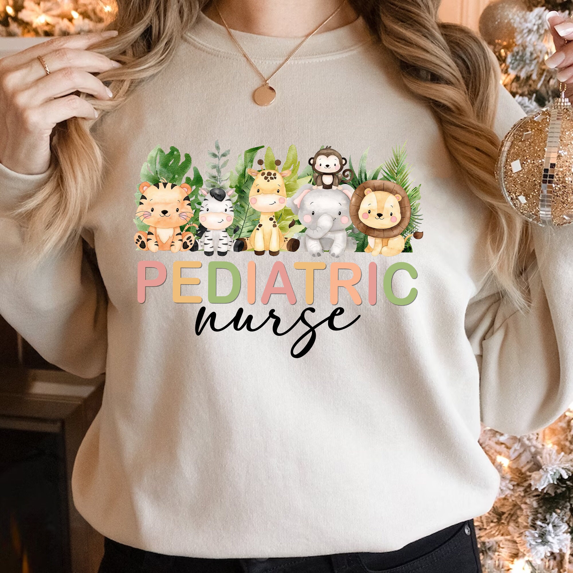 Pediatric Nurse Sweatshirt Pediatric Nurse Safari Baby Etsy