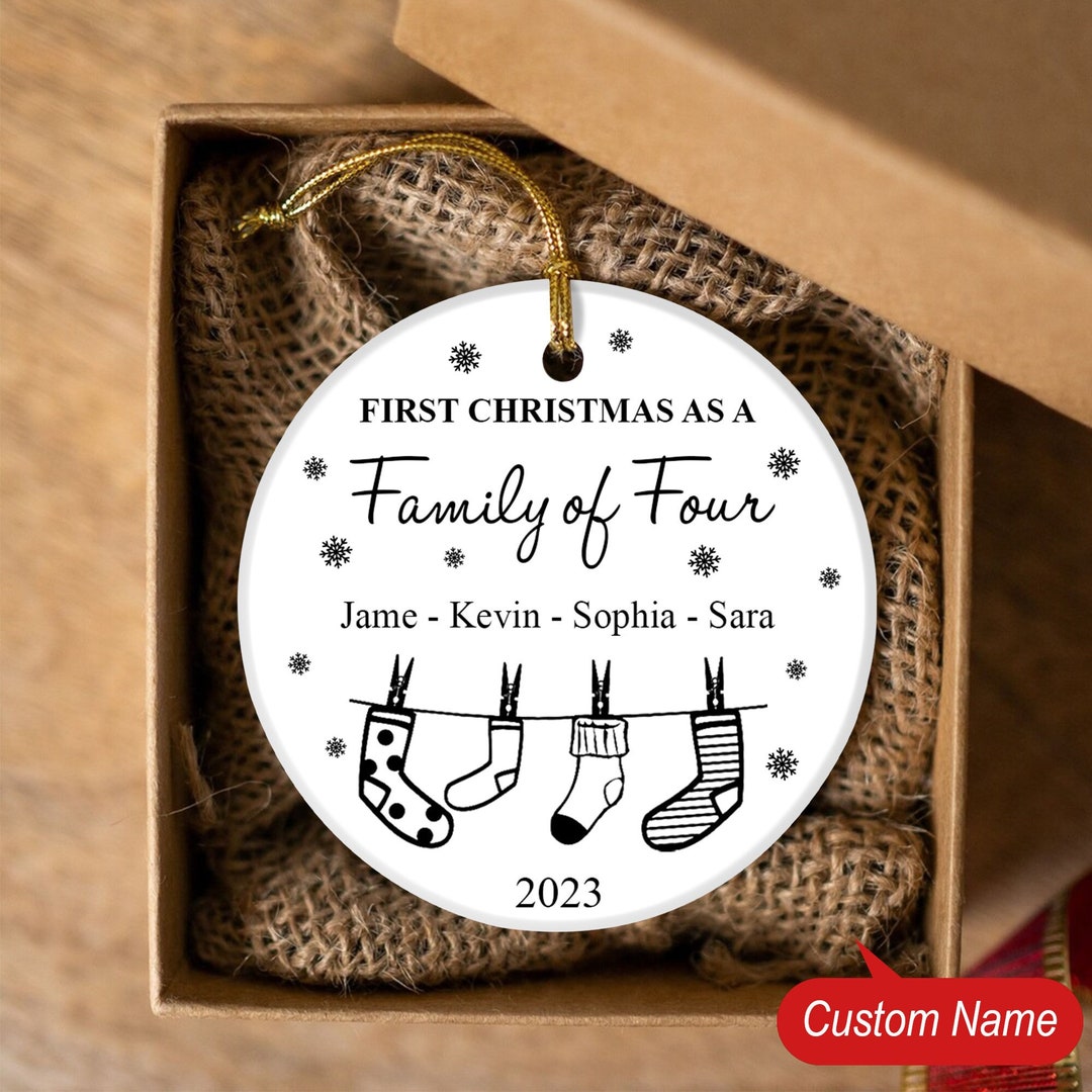 Family Of Four Christmas Ornament 
