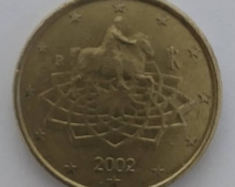 2002 年イタリア 50 セント ユーロ。 - Etsy 日本