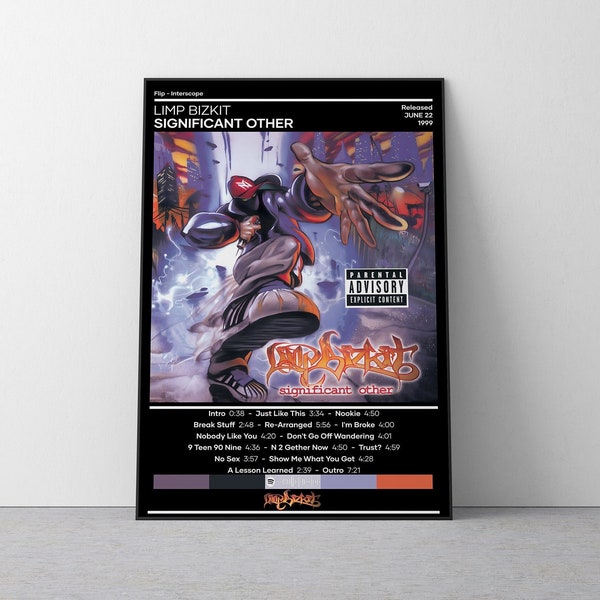 Affiche Bizkit boiteuse | Autre affiche importante | Affiche de musique métal | Affiche de couverture d’album | Cadeau d’affiche de musique | Décoration murale | 4 couleurs | ChambreDécor