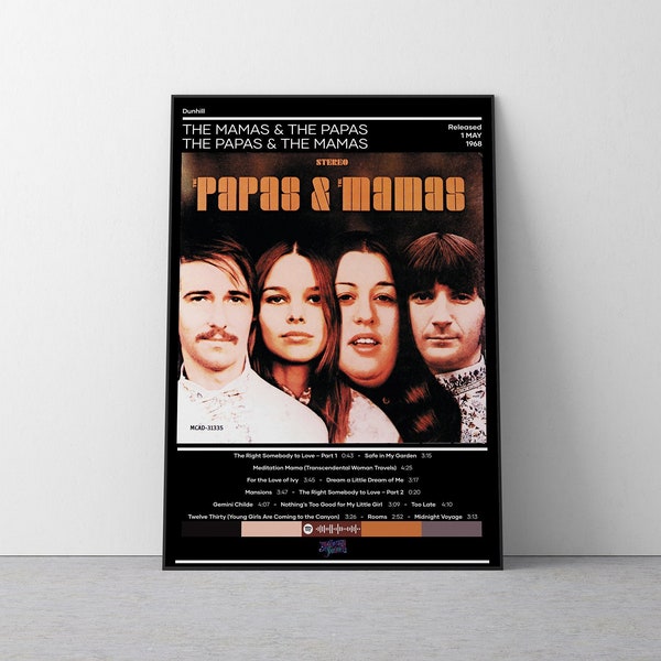 The Mamas and The Papas Poster | The Papas & The Mamas Poster | Rock Music Poster | Album Cover Poster | Music Poster Gift | Room Decor