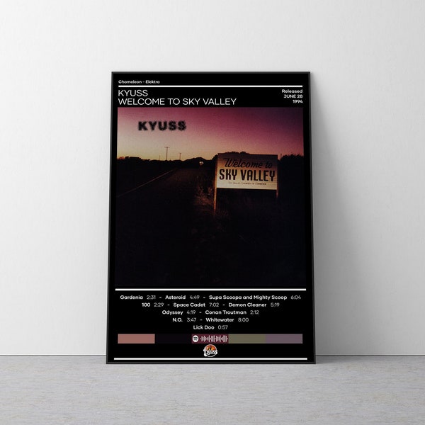 Kyuss Poster | Welcome to Sky Valley Poster | Rock Music Poster | Album Cover Poster | Music Poster Gift | Wall Decor | 4 Color | Home Decor