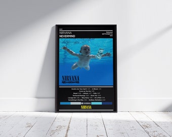 Nirvana Poster | Nevermind Poster | Rock Music Poster | Album Cover Poster | Music Poster Gift | Wall Decor | 4 Color | Print | Home Decor