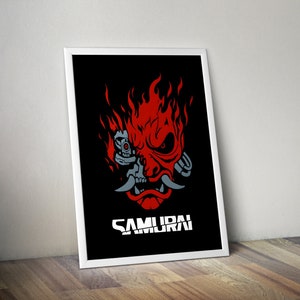 Cyberpunk 2077 Poster | Samurai Logo Poster | Gaming Poster | Game Poster | Gamer Poster Gift | Wall Decor | Game Print | Room Decor | Home