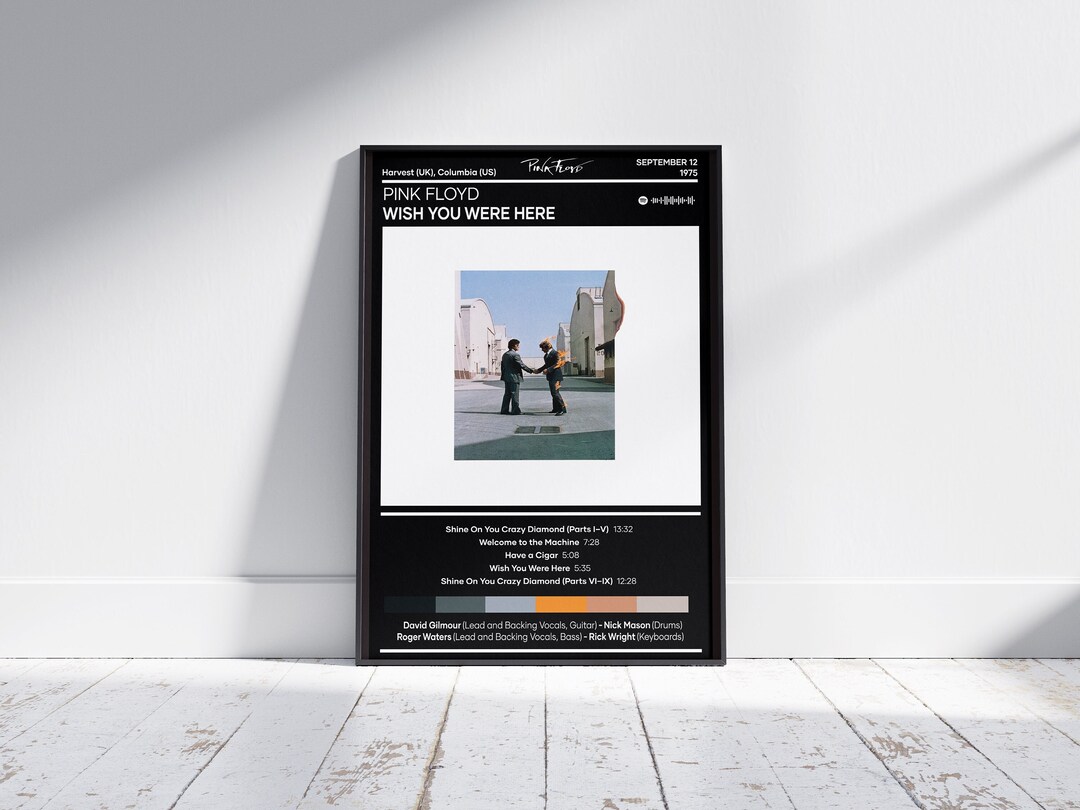 Pink Floyd Poster Wish You Were Here Poster Rock Music Poster Album