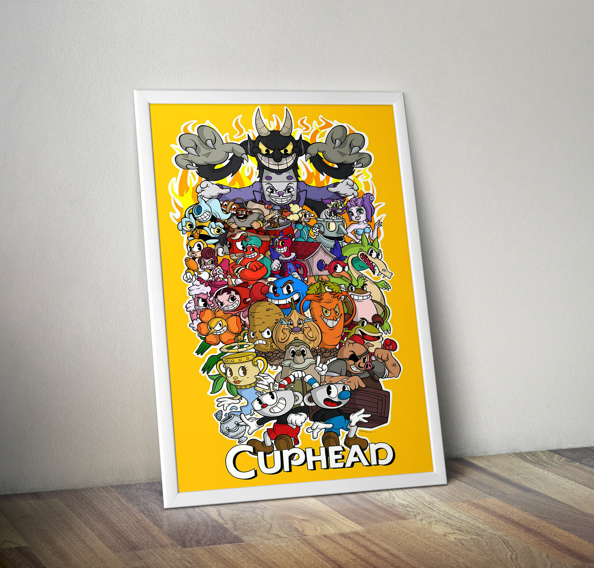 Cuphead Poster Speedrun Cuphead Poster Wall Art Sticky Poster