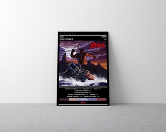 Dio Poster | Holy Diver Poster | Rock Music Poster | Album Cover Poster | Music Poster Gift | Wall Decor | 4 Color | Room Decor |Album Print