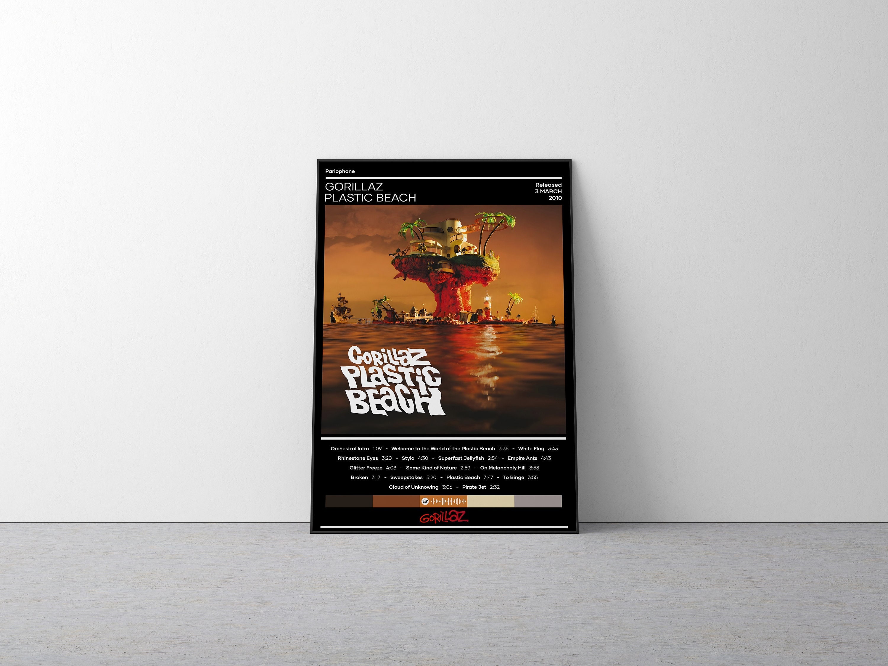 Discover Gorillaz Poster | Plastic Beach Poster | Rock Music Poster | Album Cover Poster