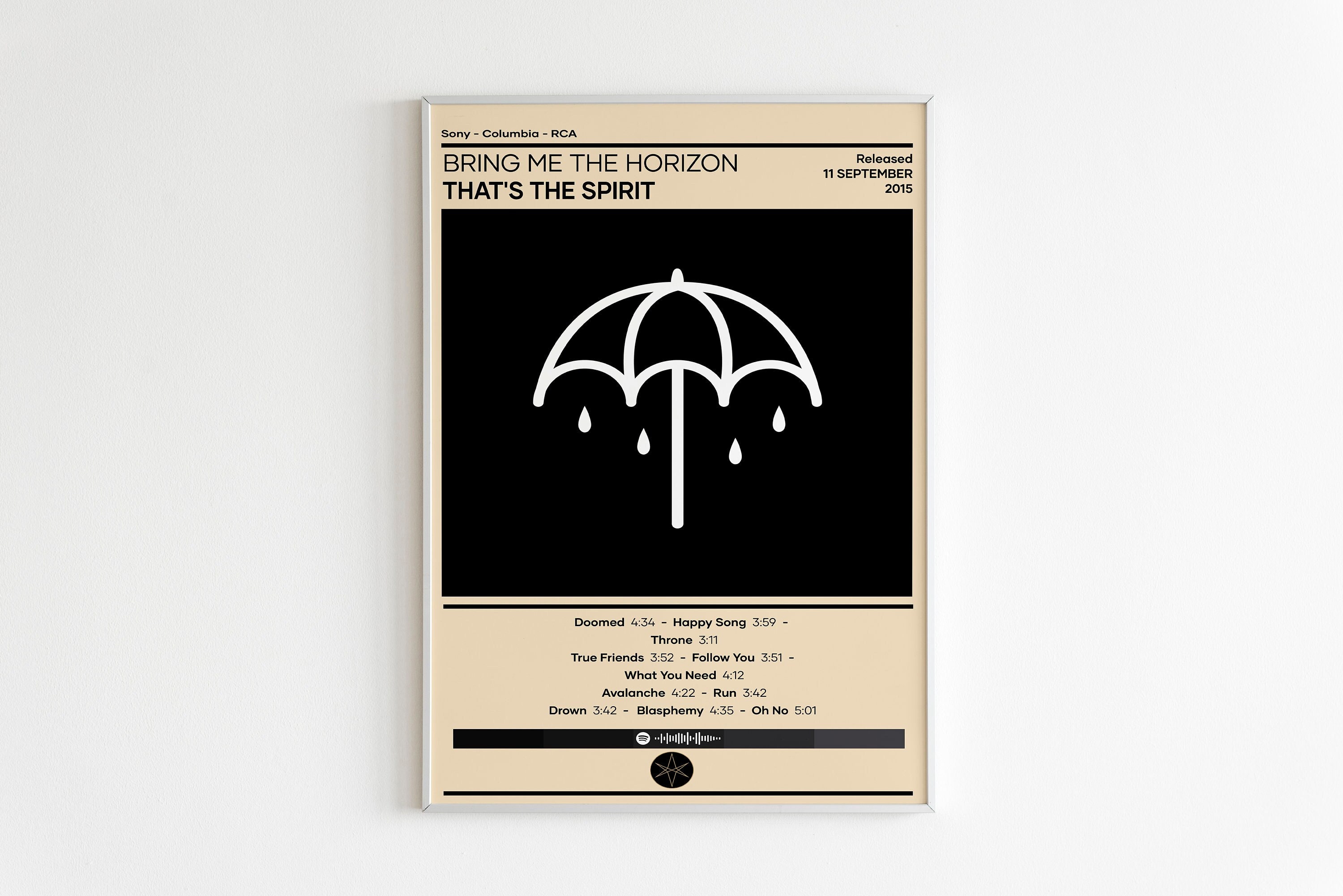 Bring Me The Horizon Doomed Vinyl Record Song Lyric Print